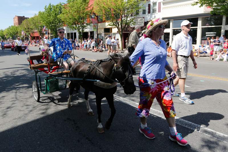 CTY-sylparade27pStephanie-White-leads-a-donkey-pulling-cart-in