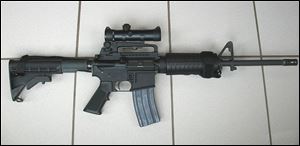 An example of an AR-15 semi-automatic rifle.