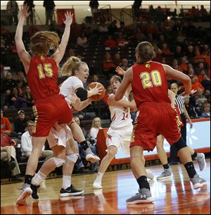 Bowling Green's Maddie Cole, a Northview High School graduate, is shown in a game against Ferris State earlier this season. Cole scored six points off the bench in the Falcons loss at Central Michigan Wednesday.