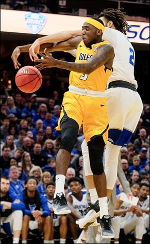 Toledo guard Marreon Jackson was named to the Mid-American Conference's all-tournament team Saturday, along with teammate Jaelan Sanford.