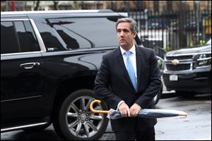 Michael Cohen, President Donald Trump's personal attorney, arrives at federal court, Monday, April 16, 2018, in New York.