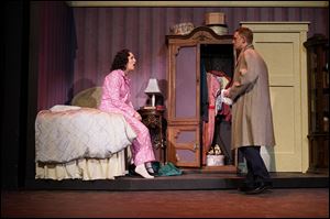 Leah Fox as Amalia Balash and Shonn Wiley as Georg Nowack are pictured in a scene from 